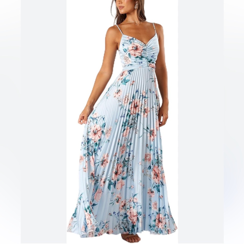 Petal & Pup Blue and Pink Maxi Dress